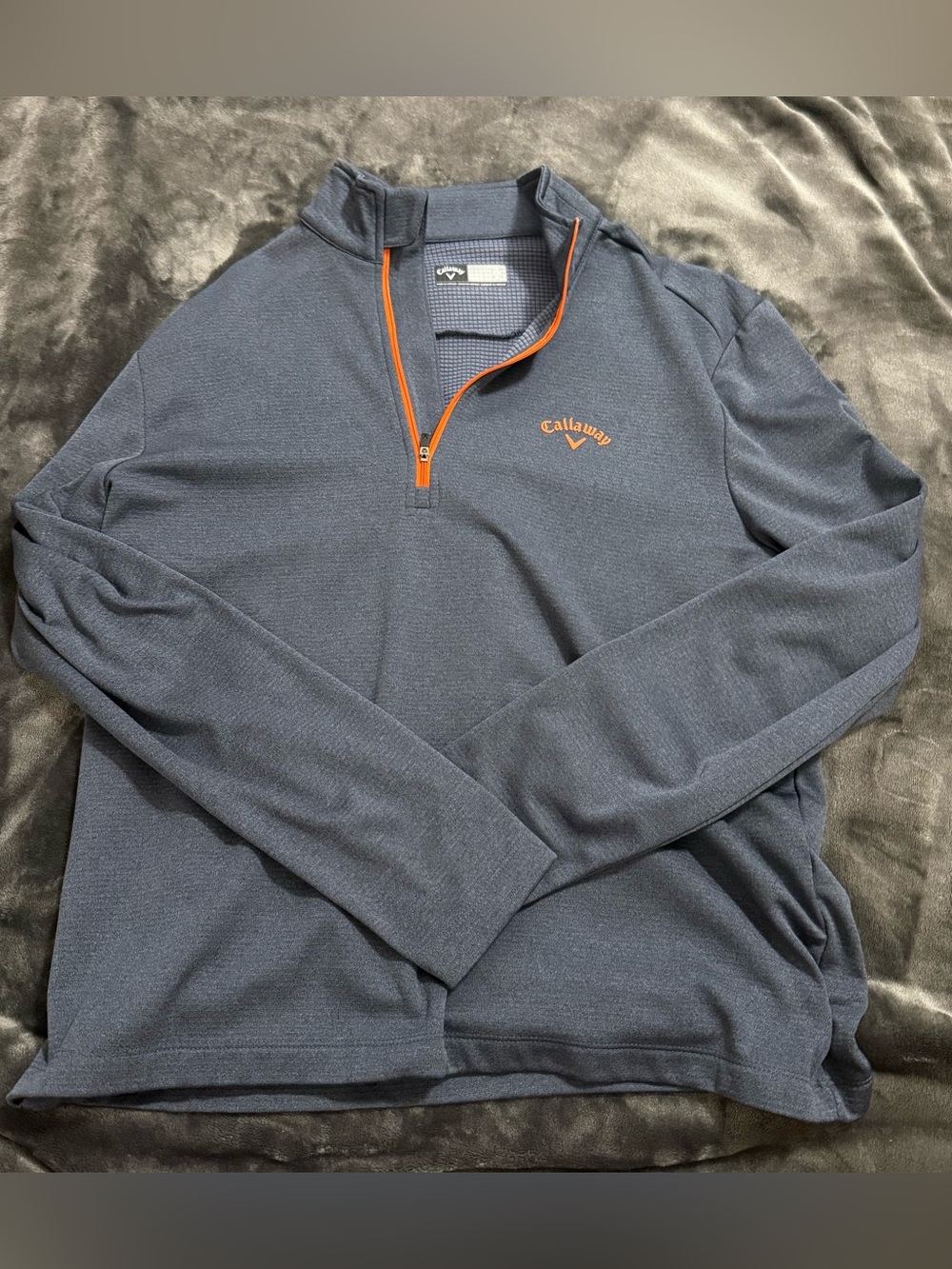Callaway Men's Navy Quarter-Zip Pullover with Orange Accent
